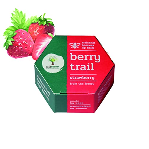 Last Forest Beeswax Lip Balm for Men & Women 5g, Non-sticky, 24 Hrs Lip Moisturizer For Dry And Chapped Lips, Nourish & Protect (Strawberry) - Image 1