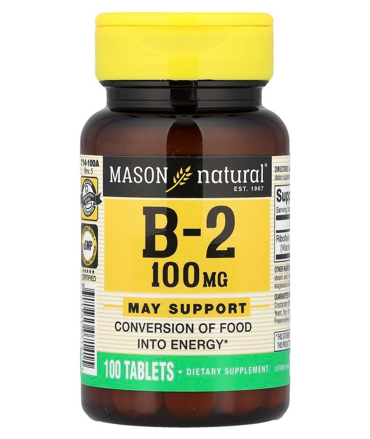 Mason Natural Vitamin B-2 100 mg  100 Tablets
