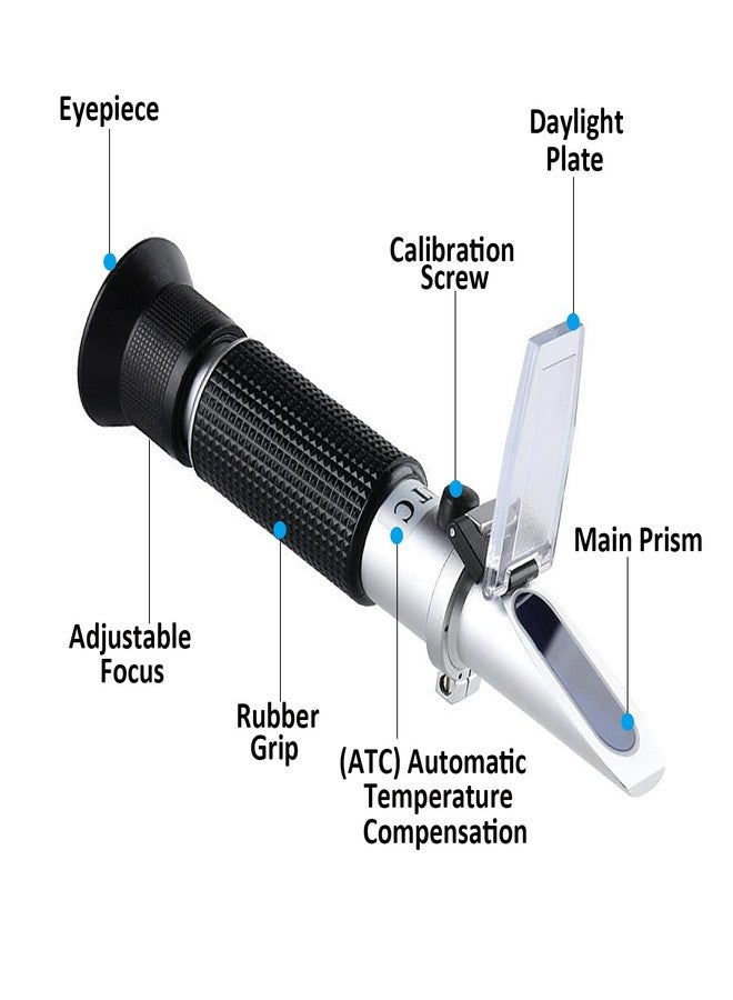 Hallocool Salinity Refractometer For Aquariums,Marine Monitoring,Saltwater Testing Dual Scale 0-100Â‰&1.000-1.070 Specific Gravity Saltwater Refractometer With Automatic Temperature Compensation(Atc) - Image 4