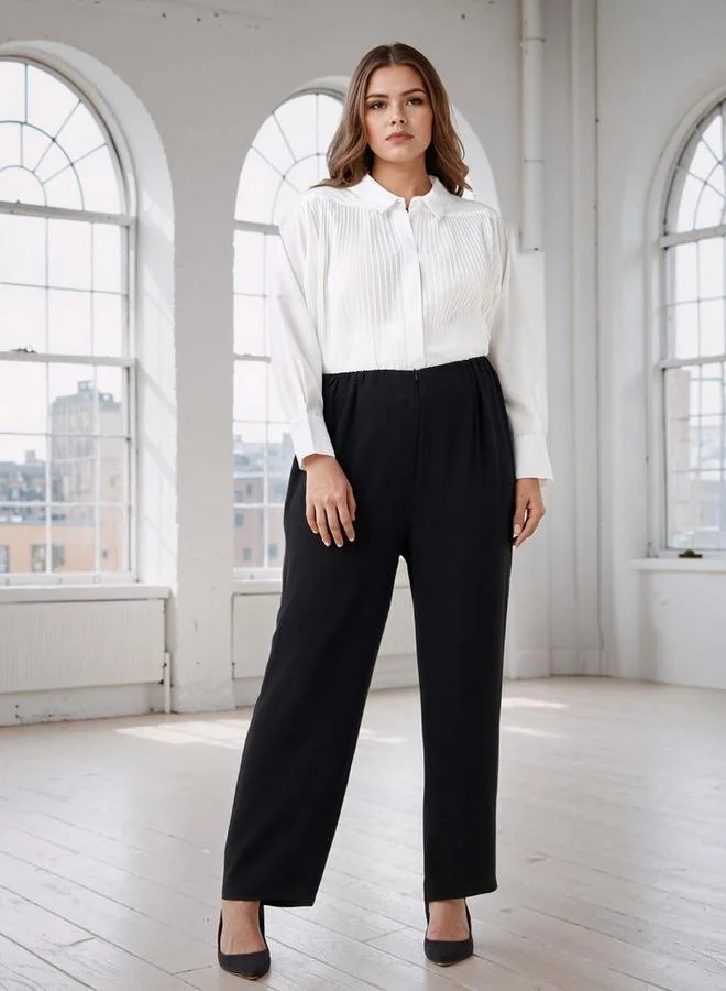 Ulla Popken Plus Size Ulla Popken Trousers with Zip Closure