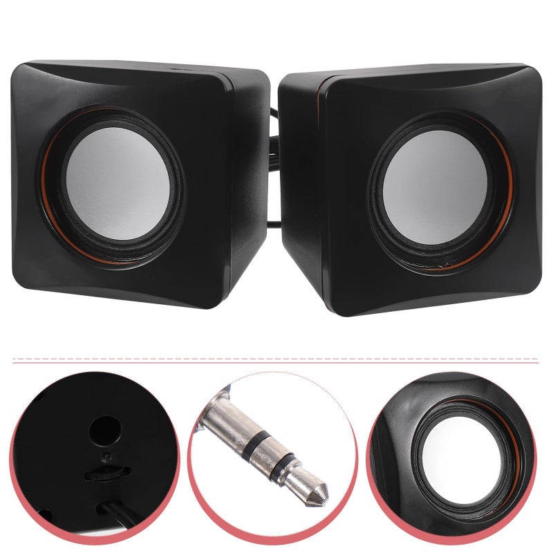 Mini Computer USB Speaker Pair For Desktop Pc And Laptop Compact Wired Multimedia Speakers With USB Power Small Portable Audio System For Home And Office Use - Image 4