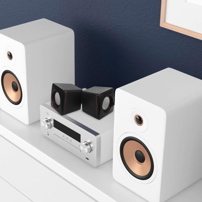 Mini Computer USB Speaker Pair For Desktop Pc And Laptop Compact Wired Multimedia Speakers With USB Power Small Portable Audio System For Home And Office Use - Image 5
