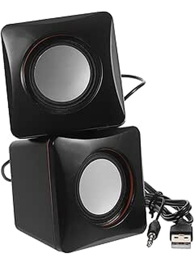 Mini Computer USB Speaker Pair For Desktop Pc And Laptop Compact Wired Multimedia Speakers With USB Power Small Portable Audio System For Home And Office Use - Image 1