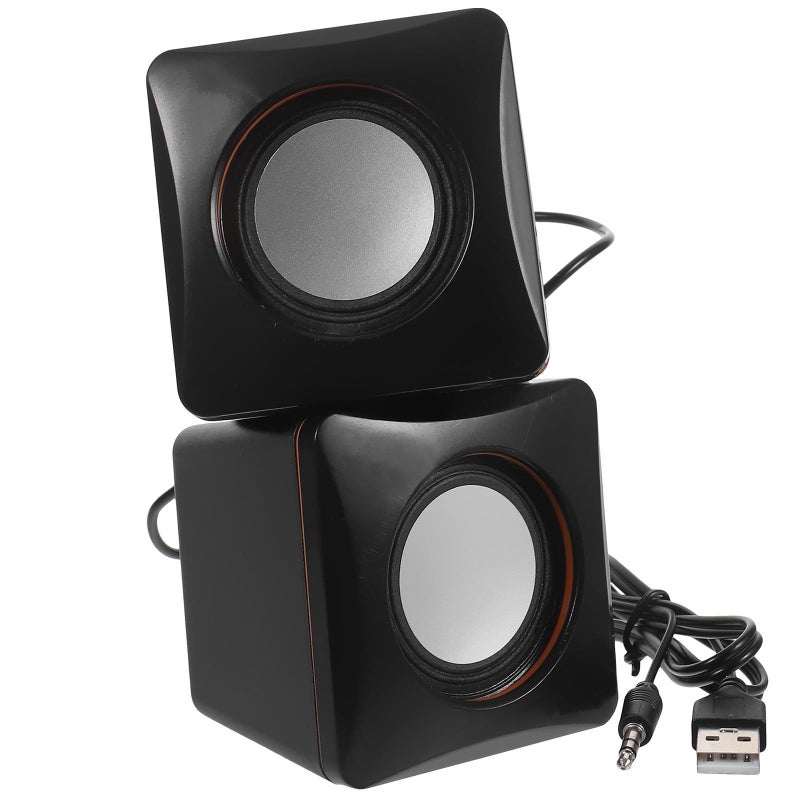 Mini Computer USB Speaker Pair For Desktop Pc And Laptop Compact Wired Multimedia Speakers With USB Power Small Portable Audio System For Home And Office Use - Image 2