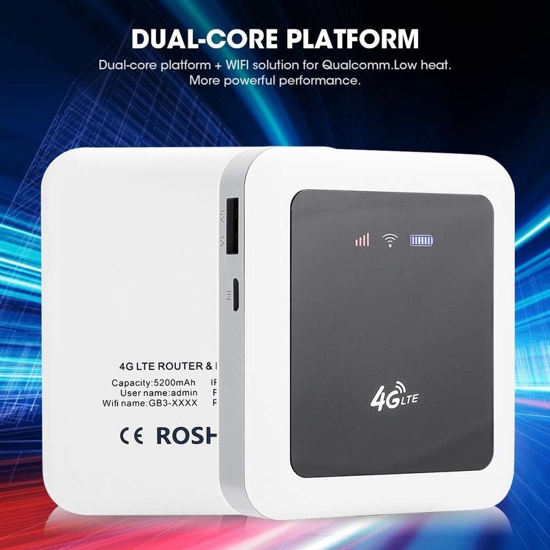 كلاراكو شاحن محمول بسعة 5200 مللي أمبير مع نقطة اتصال واي فاي 4G LTE، راوتر صغير محمول مع بنك طاقة للسفر، يدعم إنشاء نقاط اتصال واي فاي تلقائيًا، بنك طاقة محمول وواي فاي جيب، متوفر في أوروبا فقط - Image 3