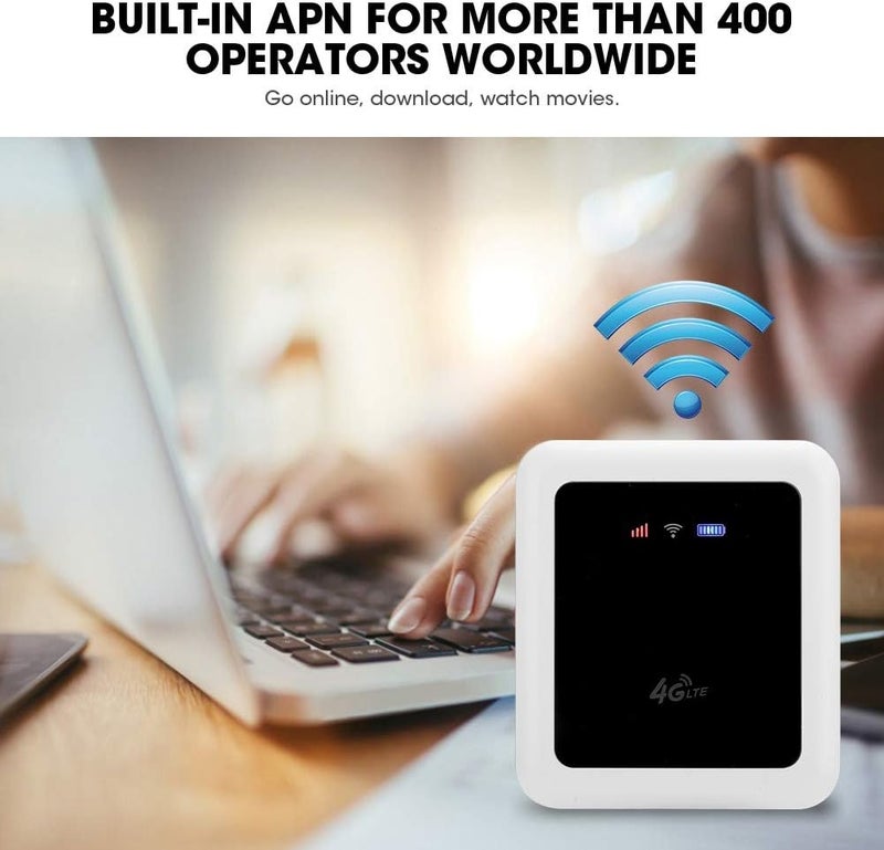 كلاراكو شاحن محمول بسعة 5200 مللي أمبير مع نقطة اتصال واي فاي 4G LTE، راوتر صغير محمول مع بنك طاقة للسفر، يدعم إنشاء نقاط اتصال واي فاي تلقائيًا، بنك طاقة محمول وواي فاي جيب، متوفر في أوروبا فقط - Image 4