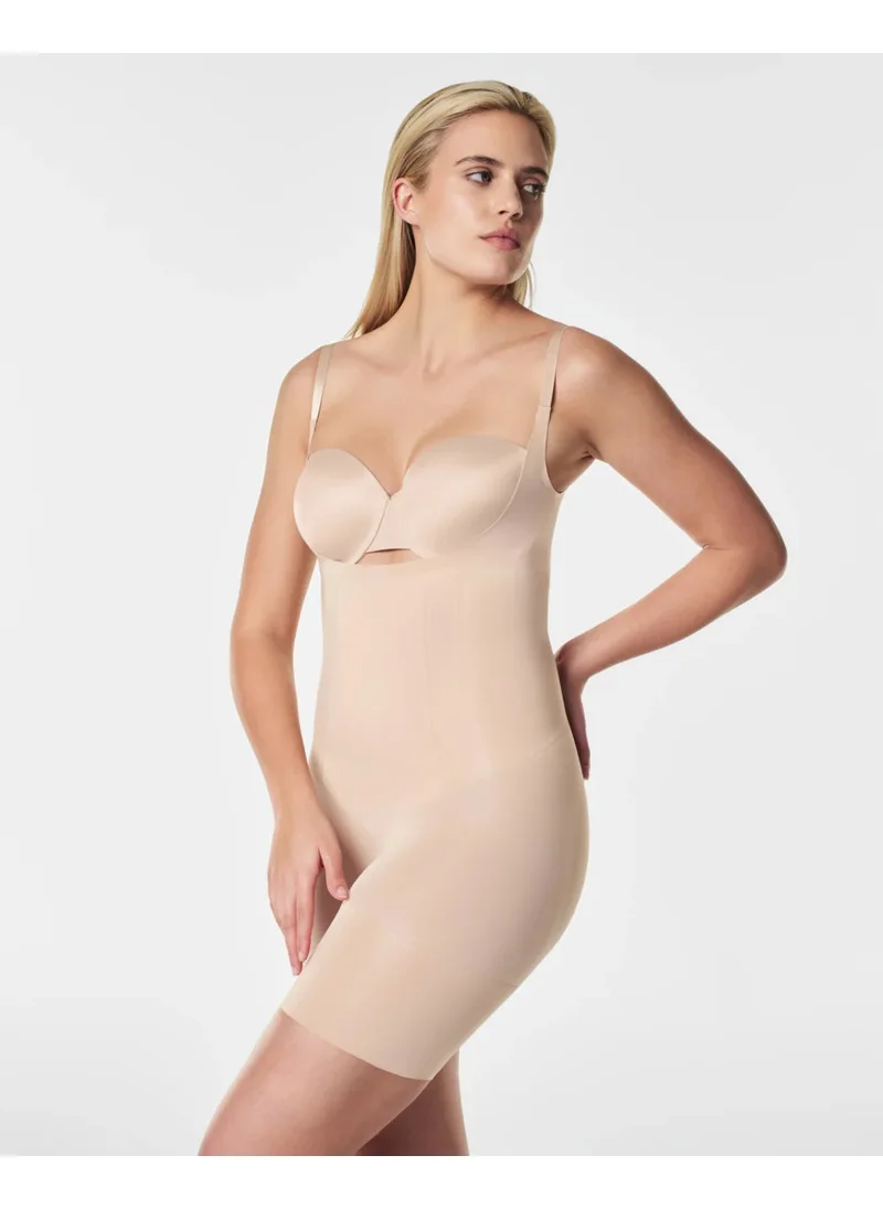 SPANX Spanx 10130R Open Bust Mid Thigh Body Suit Nude
