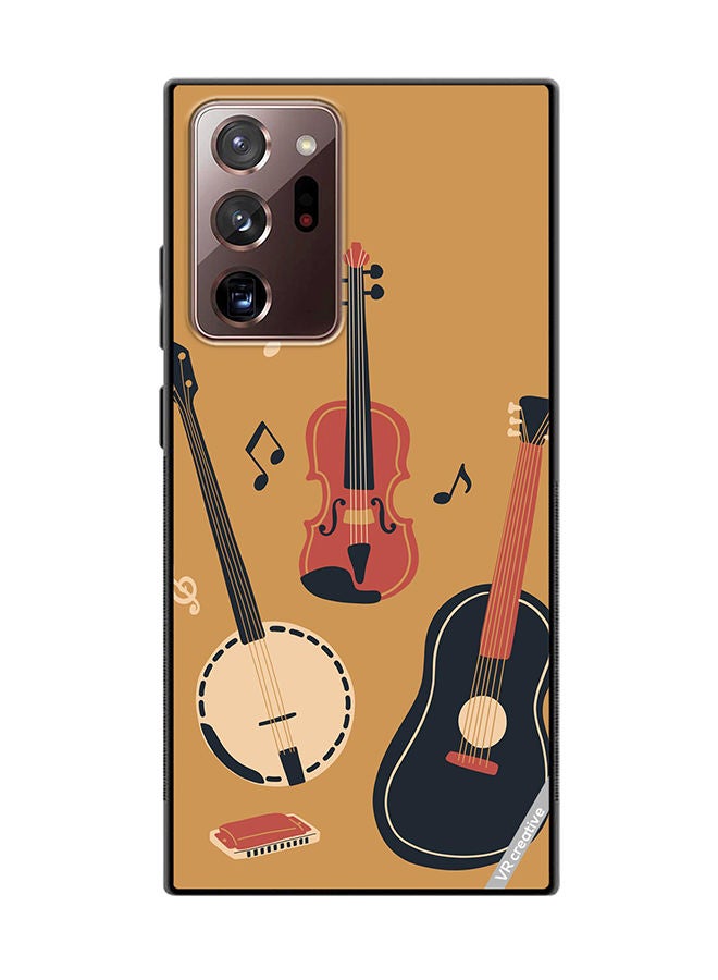 VR CREATIVE Protective Case Cover For Samsung Galaxy Note20 Ultra 5G Banjo Acoustic Guitar Violin Notes And Harmonica Design Multicolour  - Image 1