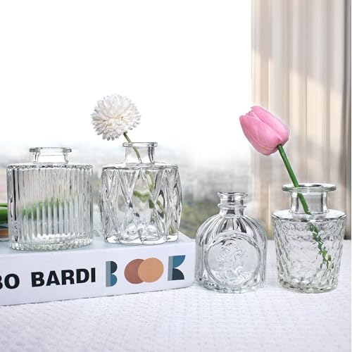 Unbreakable Glass Bud Vase Set of 66 Pcs, Vintage Clear Small Glass Vases for Flowers, Bud Vases in Bulk, Mini Vase for Centerpieces, Wedding, Home Decor and Events - Image 5