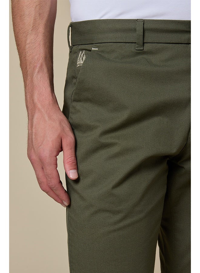 مانرزم The Earthway Olive Green Stretch Twill Chinos Comfort Fit - Image 5