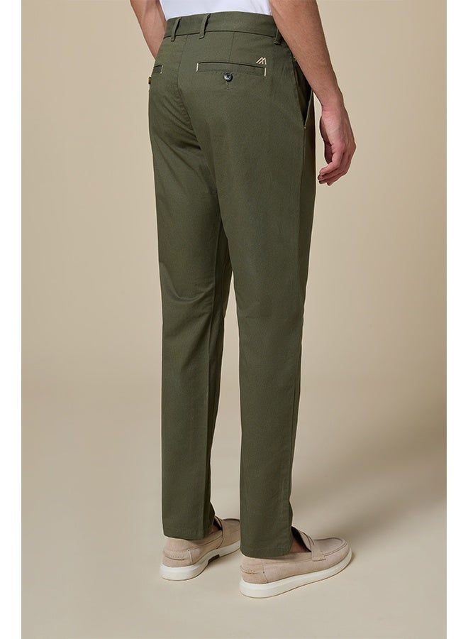 مانرزم The Earthway Olive Green Stretch Twill Chinos Comfort Fit - Image 4