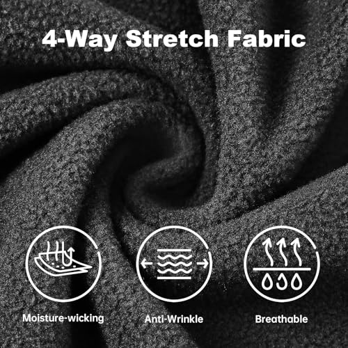 Dagacci Medical Uniform Unisex Warm Up Zip Front Fleece Scrub Jacket for Women and Men, Black, M - Image 5