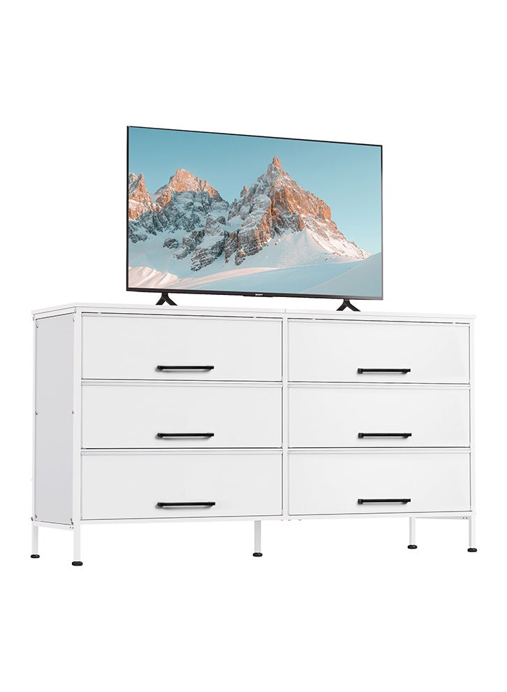 keke Wide Fabric Drawer Dresser Deep Storage for Bedroom, Closet & Living Room - Image 1