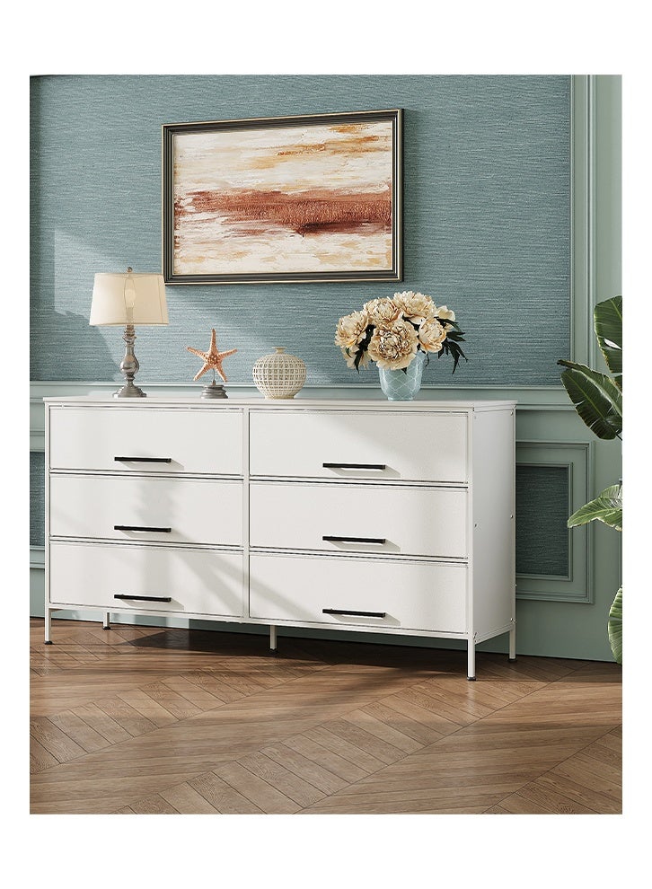 keke Wide Fabric Drawer Dresser Deep Storage for Bedroom, Closet & Living Room - Image 2