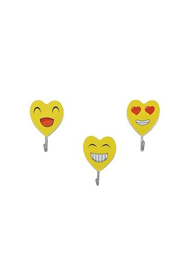 Hooks Wall Mounted With Plastic Emoji Face Design And Self Adhesive Set Of 4 Pieces  - Image 5