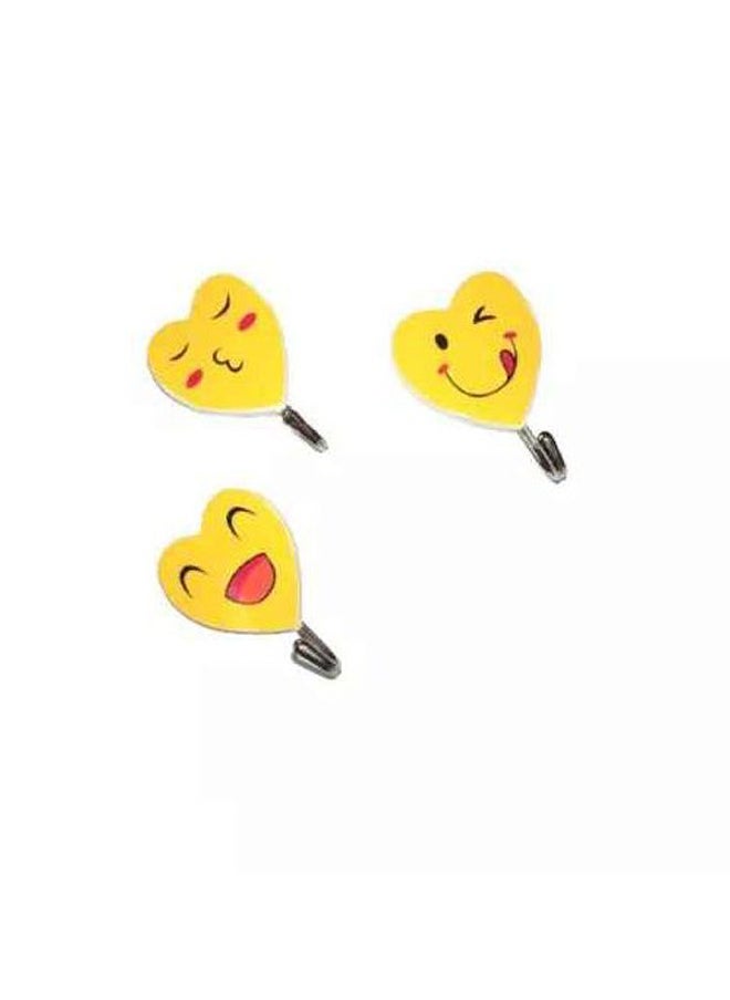 Hooks Wall Mounted With Plastic Emoji Face Design And Self Adhesive Set Of 4 Pieces  - Image 4