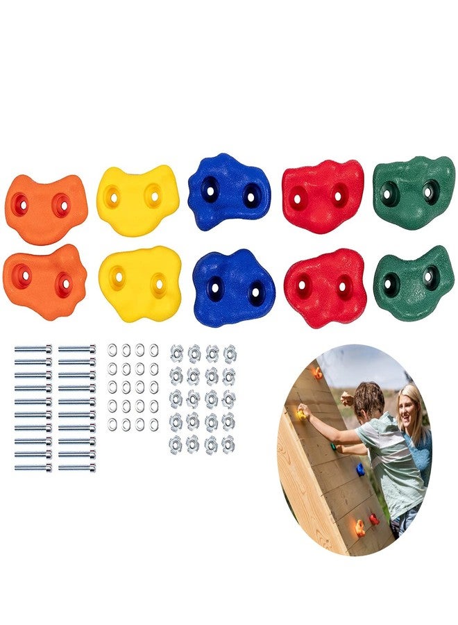 Squirrel Products 10 Large Assorted Rock Climbing Holds with Mounting Hardware - DIY Rock Wall - Ages 3+_x000D_ - Image 1