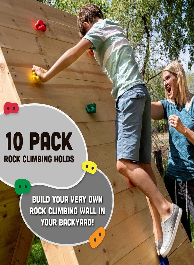 Squirrel Products 10 Large Assorted Rock Climbing Holds with Mounting Hardware - DIY Rock Wall - Ages 3+_x000D_ - Image 2