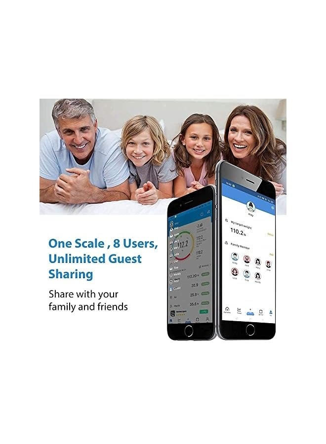 PROMASS Smart Scale with Bluetooth, Necomi Body Fat Scale, Wireless Digital Bathroom Scale, 12 Measurements, Weight/Body Fat/BMI, Fitness Body Composition Analysis, lbs/kg - Image 2