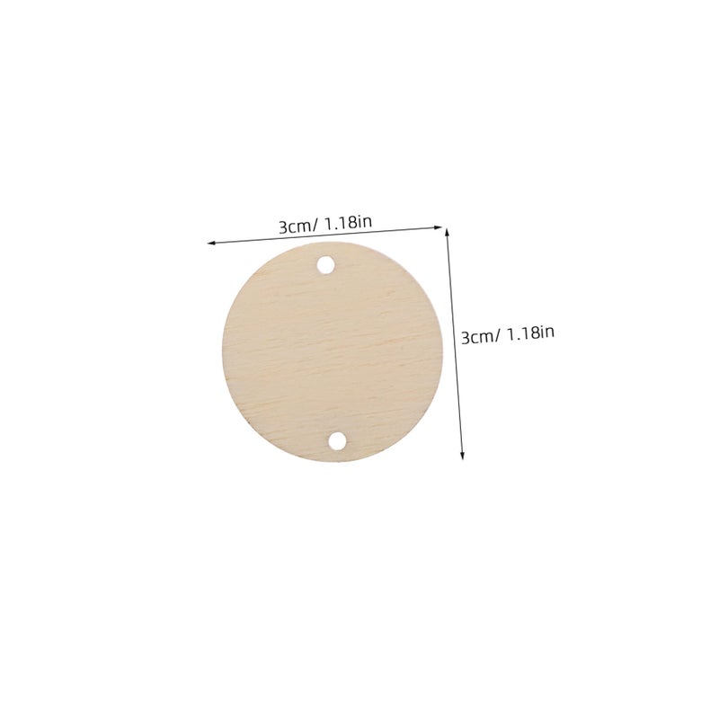 Wooden Calendar Tags With Holes 100Pcs For Craft Boards Includes Iron Rings - Image 3