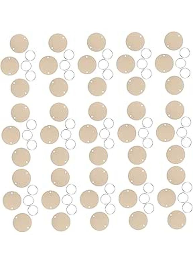 Wooden Calendar Tags With Holes 100Pcs For Craft Boards Includes Iron Rings - Image 1
