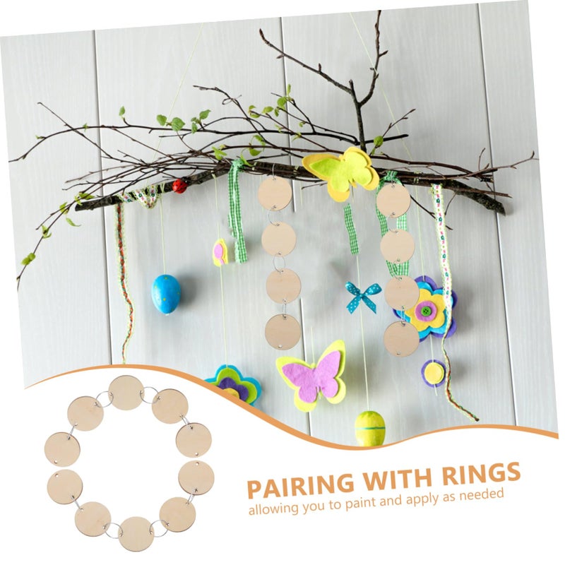 Wooden Calendar Tags With Holes 100Pcs For Craft Boards Includes Iron Rings - Image 4