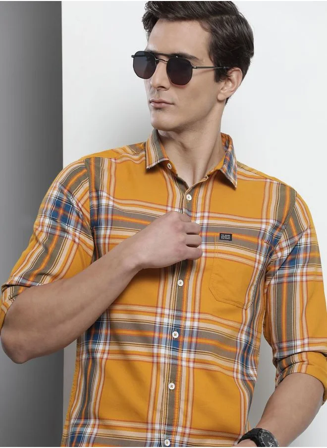 The Indian Garage Co Men Regular Fit Checkered Full Sleeves Spread Collar Casual Shirt