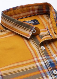 The Indian Garage Co Men Regular Fit Checkered Full Sleeves Spread Collar Casual Shirt  - Image 4