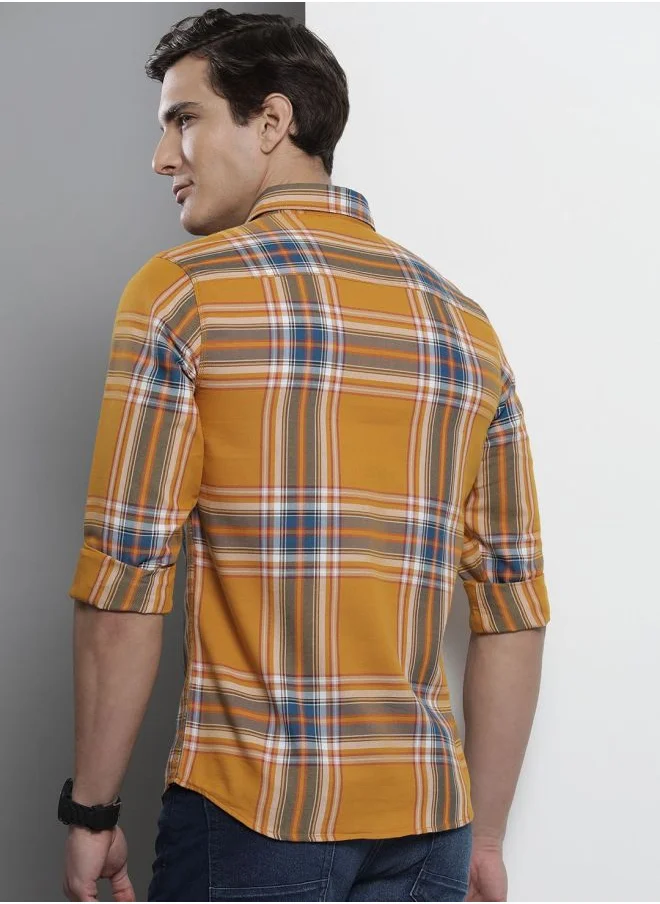 The Indian Garage Co Men Regular Fit Checkered Full Sleeves Spread Collar Casual Shirt