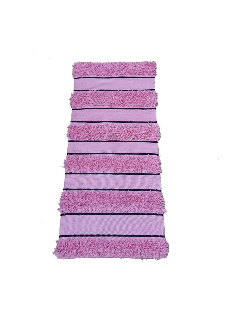 Bazaar Misr KILIM rag rug cotton shaggy Pink  - Image 1