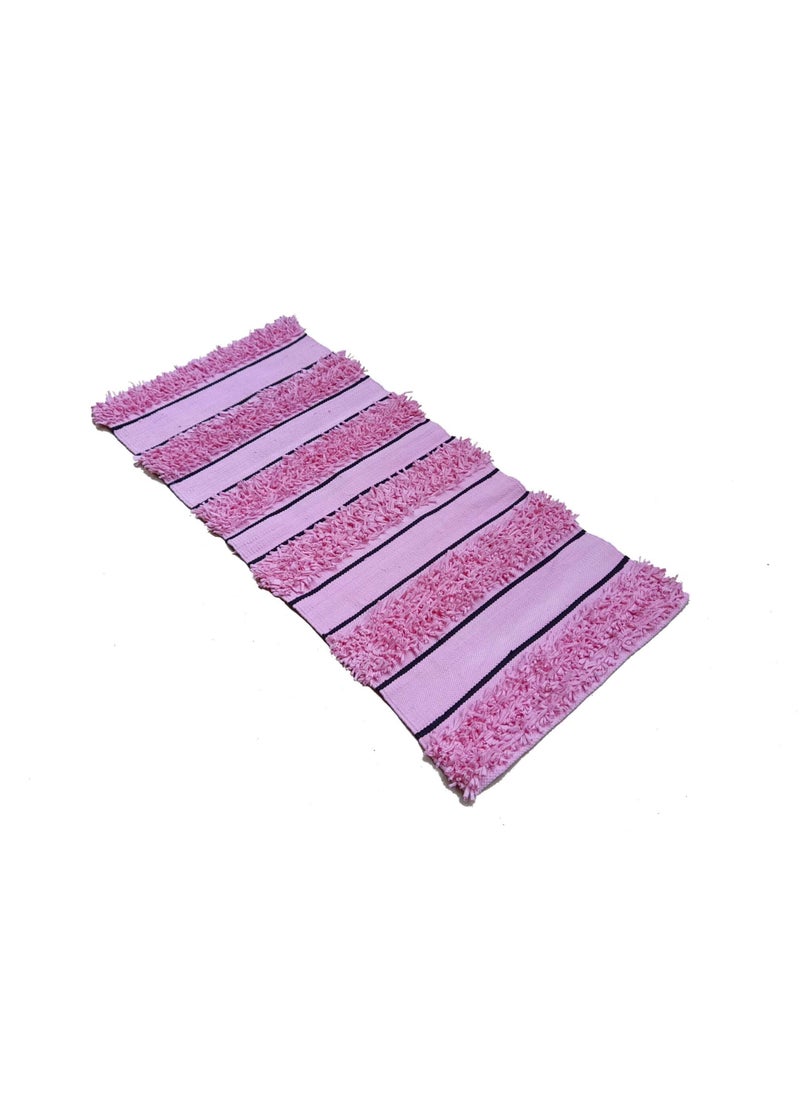 Bazaar Misr KILIM rag rug cotton shaggy Pink  - Image 2