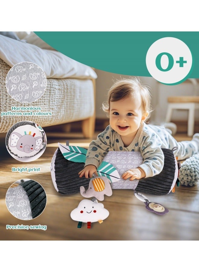 Inflatable Baby Tummy Time Toys for Newborn, Montessori Sensory Crawling Toy Pillow for Babies 6-12 Months with Detachable Mirror, Squeaker & Rattle, Help with Brain Development (Elephant)  - Image 4