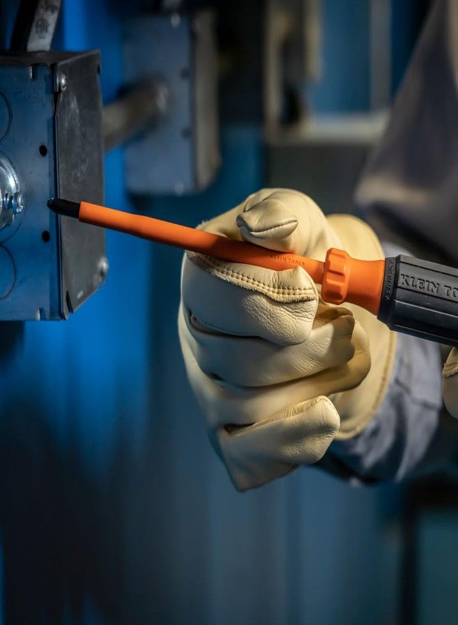 Klein Tools 6856INS Insulated Screwdriver, Made in USA, 1000V #1 Phillips Tip Screwdriver with 6-Inch Shank, Tip-Ident, Cushion-Grip Handle - Image 4