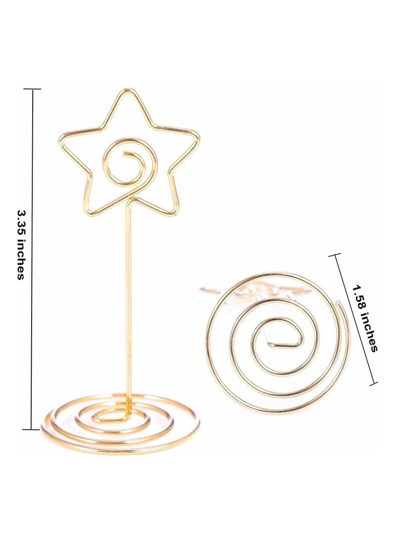 SYOSI 12 Piece Table Number Holder, 3.35" Position Card Holder, Photo Picture Holder for Centerpieces, Weddings, Parties, Birthdays, Star Shape  - Image 2