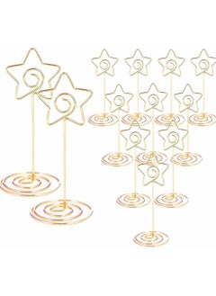 SYOSI 12 Piece Table Number Holder, 3.35" Position Card Holder, Photo Picture Holder for Centerpieces, Weddings, Parties, Birthdays, Star Shape  - Image 1