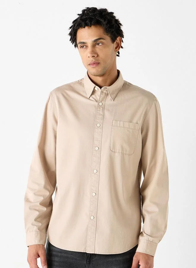 Lee Cooper Regular Fit Shirt with Collar and Pocket