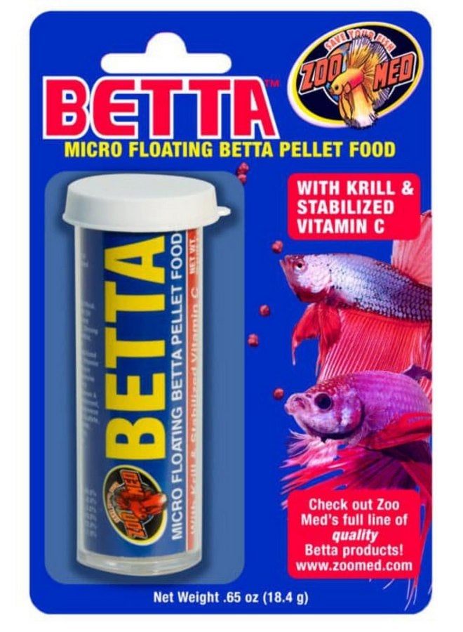 زوو ميد طعام حبيبات صغيرة AZMBP2 من Zoo Med Laboratories لأسماك البيتا، 0.65 أونصة - Image 1