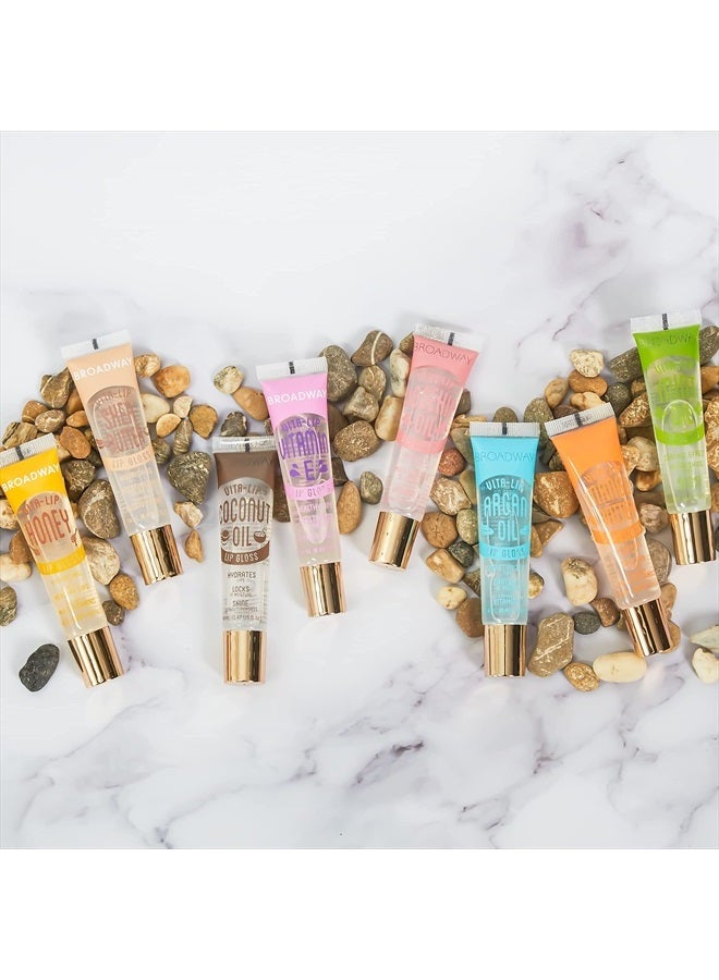 Broadway Vita-Lip Clear Lip Gloss (3PCS - Mint & Coconut & Rosehip Oil) - Image 5