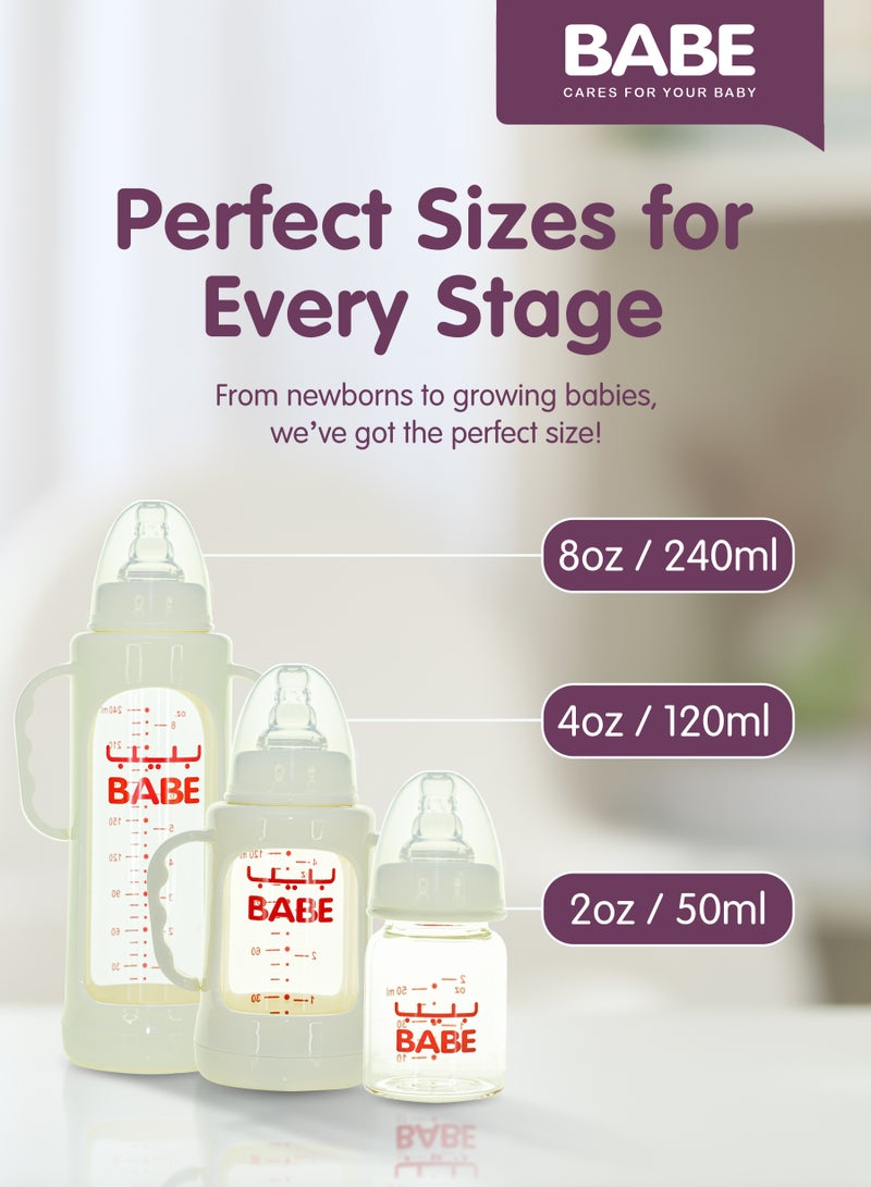Babe Glass baby feeding bottle Heat - resisting (S) - 50 ml (2 oz) - Image 2