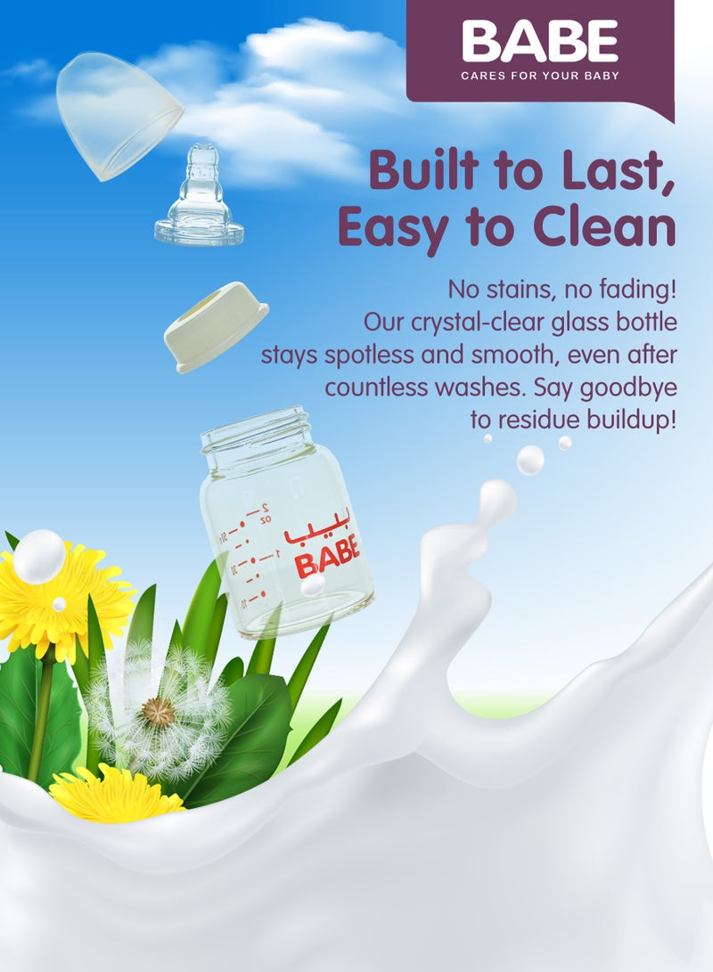 Babe Glass baby feeding bottle Heat - resisting (S) - 50 ml (2 oz) - Image 4