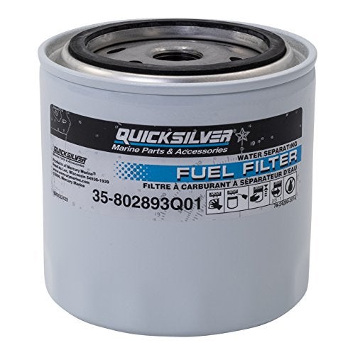 Quicksilver 802893Q01 Water Separating Fuel Filter for Mercury and Mariner Outboards and MerCruiser Sterndrive and Inboard Engines