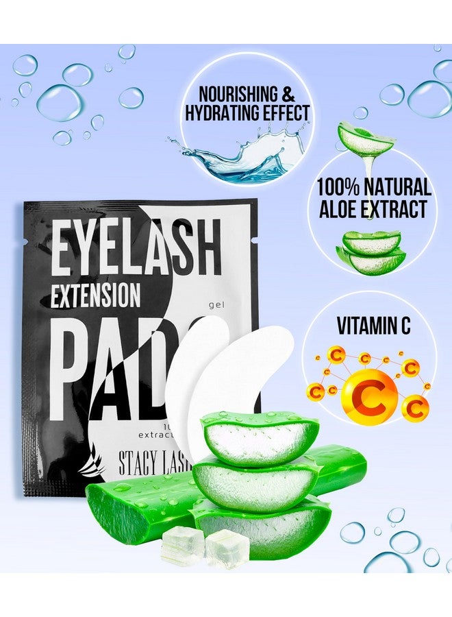 Stacy Lash 100 Pairs Set Premium Under Eye Gel Pads for Eyelash Extension - Lint Free Patches with Vitamin C and Aloe Vera by Stacy Lash supplies and Beauty tools - Hydrogel Eye Pads - Skin Moisturizes - Image 3