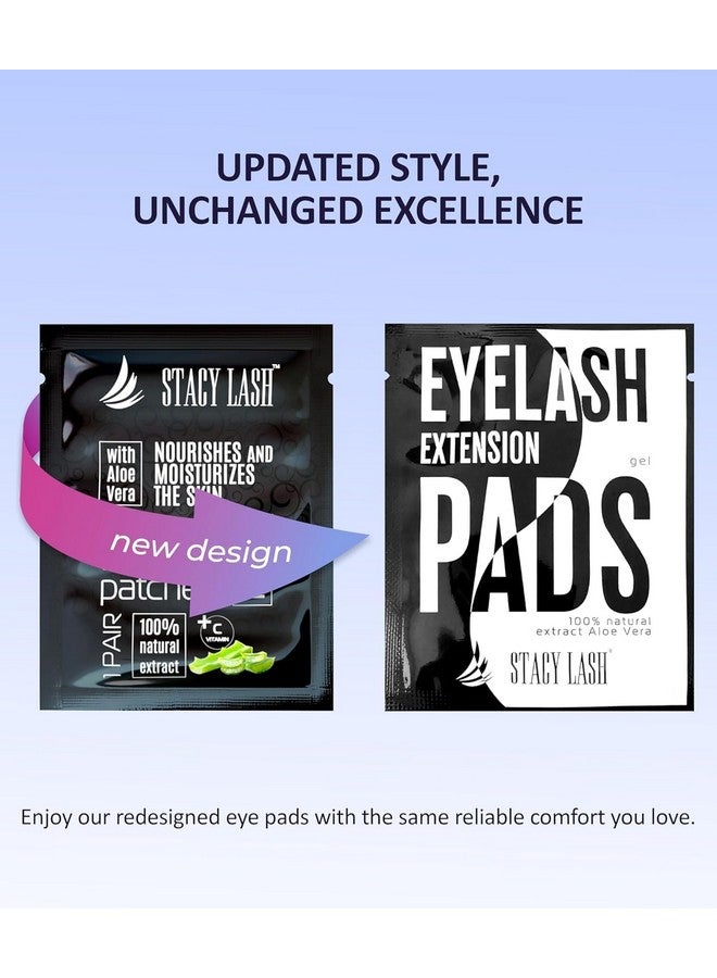 Stacy Lash 100 Pairs Set Premium Under Eye Gel Pads for Eyelash Extension - Lint Free Patches with Vitamin C and Aloe Vera by Stacy Lash supplies and Beauty tools - Hydrogel Eye Pads - Skin Moisturizes - Image 2