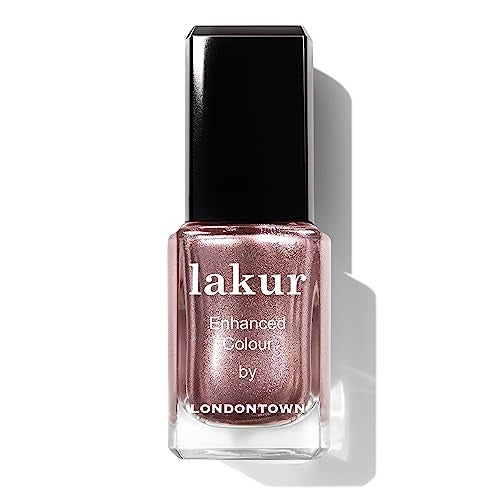 LONDONTOWN lakur Nail Polish ChipResistant NonToxic Conditions Hydrates Nails Shimmery Metallic Kissed by Rose Gold 40 fl oz - Image 2