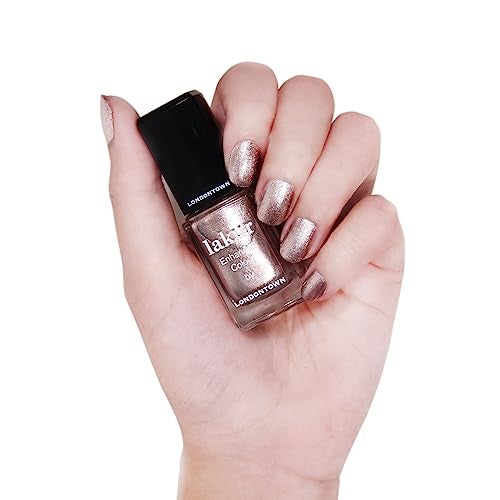 LONDONTOWN lakur Nail Polish ChipResistant NonToxic Conditions Hydrates Nails Shimmery Metallic Kissed by Rose Gold 40 fl oz - Image 5