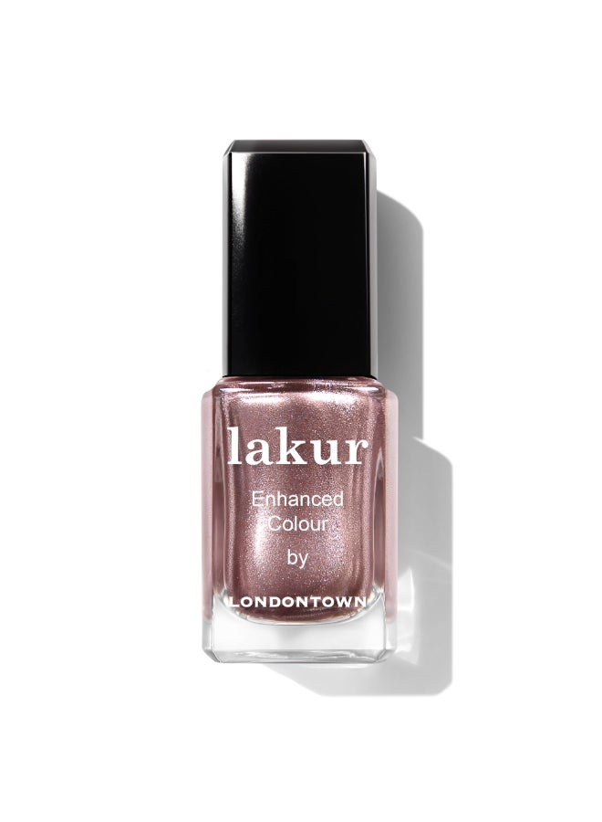 LONDONTOWN lakur Nail Polish ChipResistant NonToxic Conditions Hydrates Nails Shimmery Metallic Kissed by Rose Gold 40 fl oz - Image 3