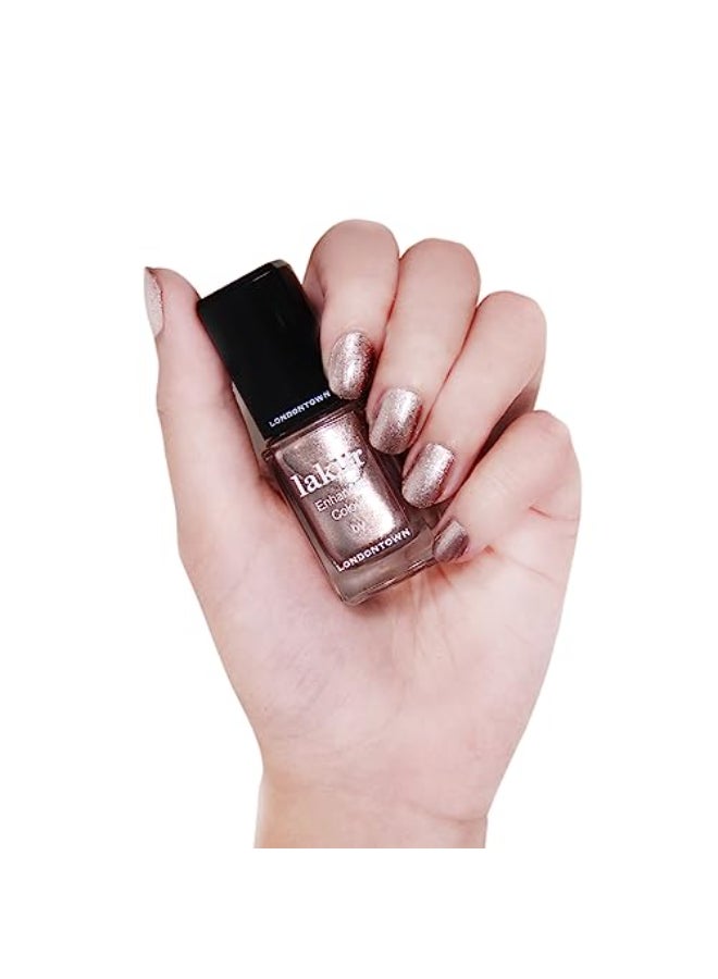 LONDONTOWN lakur Nail Polish ChipResistant NonToxic Conditions Hydrates Nails Shimmery Metallic Kissed by Rose Gold 40 fl oz - Image 4