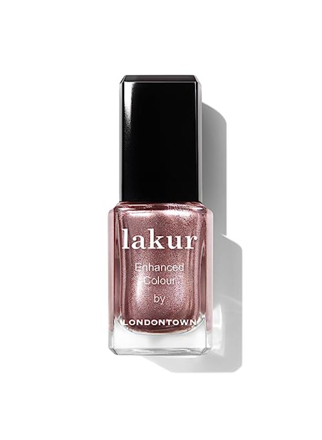 LONDONTOWN lakur Nail Polish ChipResistant NonToxic Conditions Hydrates Nails Shimmery Metallic Kissed by Rose Gold 40 fl oz - Image 1