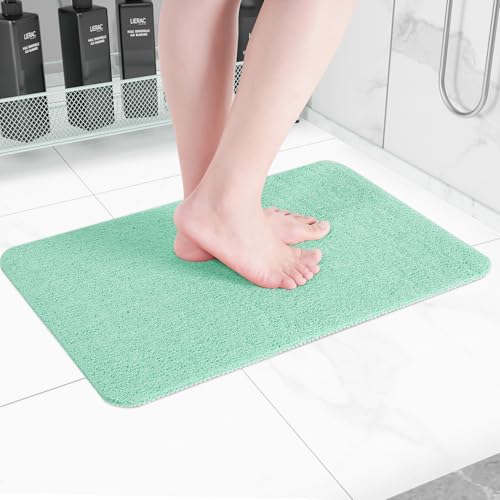 Hargiis Non-Slip Bathtub Mat, Anti Slip Shower Mat, Fast Drying Bathtub Mats, Foot Scrubber Mat, Anti Slip Mat for Tub, Floor, Bathroom, Kitchen, Home, Hotel (Light Green 24"×16") - Image 1