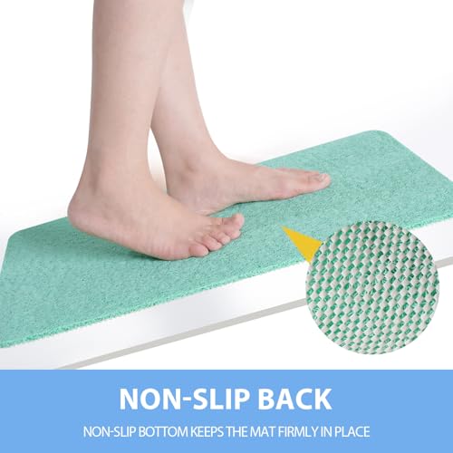 Hargiis Non-Slip Bathtub Mat, Anti Slip Shower Mat, Fast Drying Bathtub Mats, Foot Scrubber Mat, Anti Slip Mat for Tub, Floor, Bathroom, Kitchen, Home, Hotel (Light Green 24"×16") - Image 3